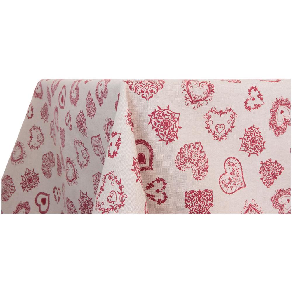 Tovaglia Miros Resinata Antimacchia Copritavolo Cucina Disegno Cuore 140x240 Bordeaux - Foto 5