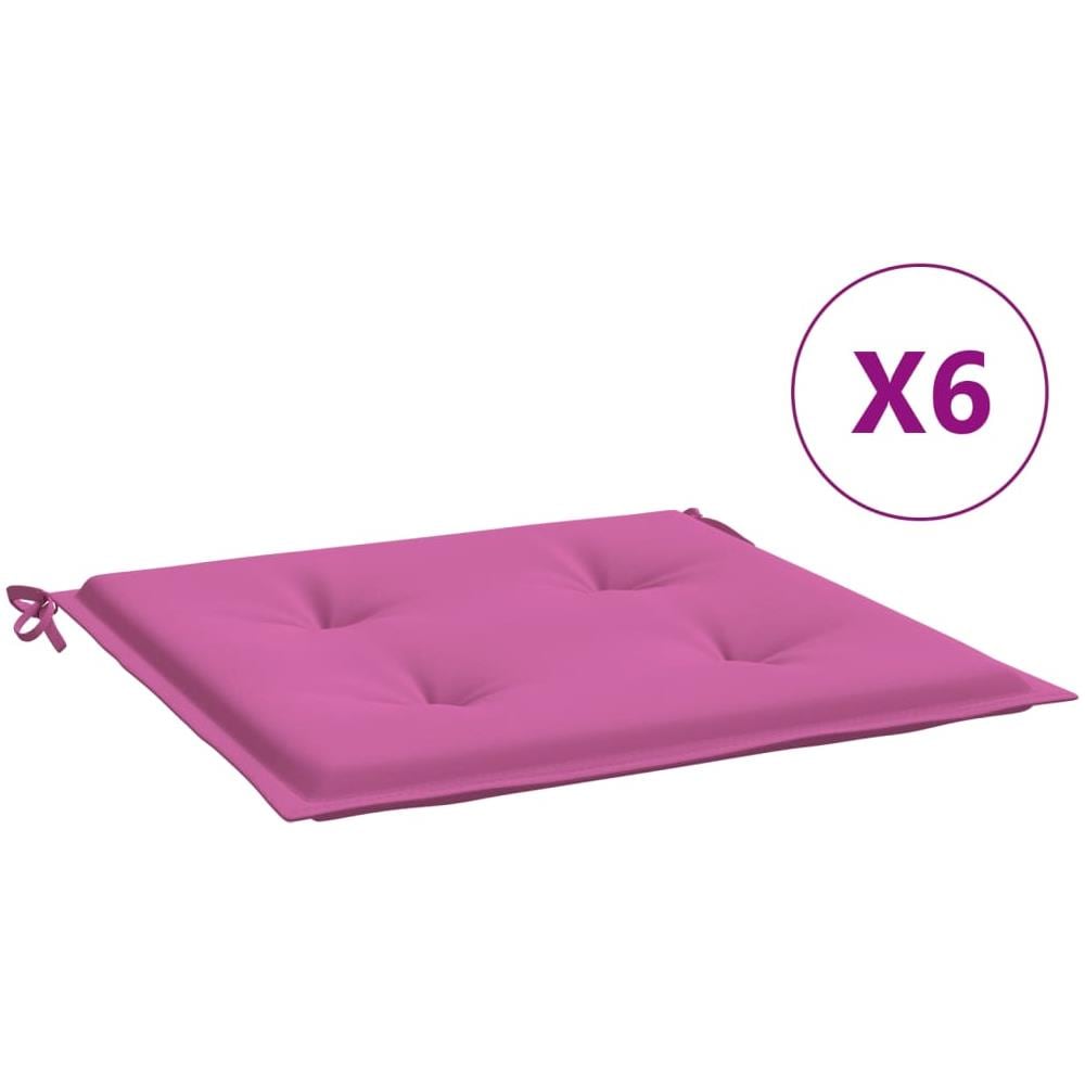 Cuscini Per Sedia Da Giardino 6 Pz Rosa 50x50x3 Cm In Tessuto - Foto 2