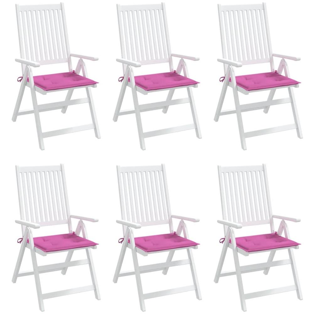 Cuscini Per Sedia Da Giardino 6 Pz Rosa 50x50x3 Cm In Tessuto - Foto 3