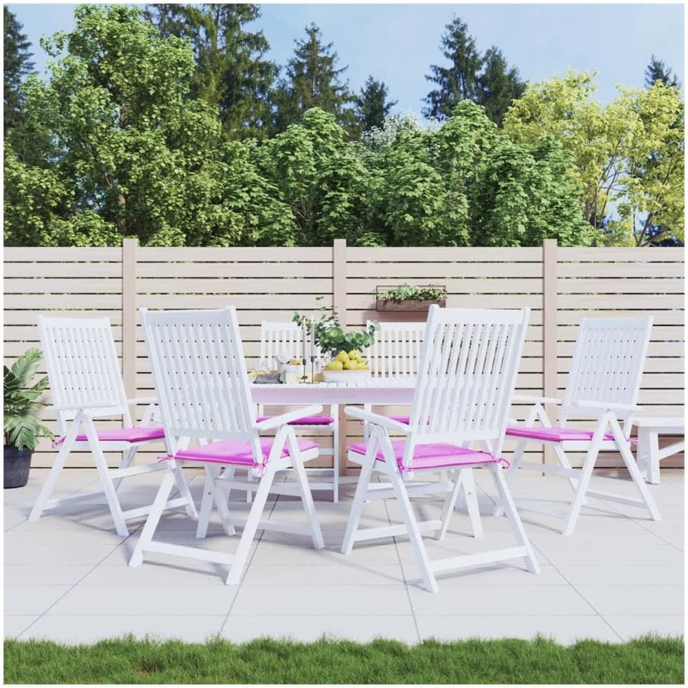 Cuscini Per Sedia Da Giardino 6 Pz Rosa 50x50x3 Cm In Tessuto - Foto 1