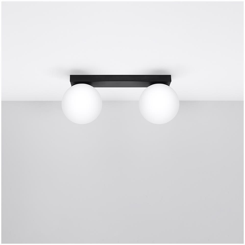 Lampada Da Soffitto Yoli 2 Nero Sl. 1152 - Moderno Lampade Da Soffitto Nero 14.5x34.5x12 Cm - Foto 2