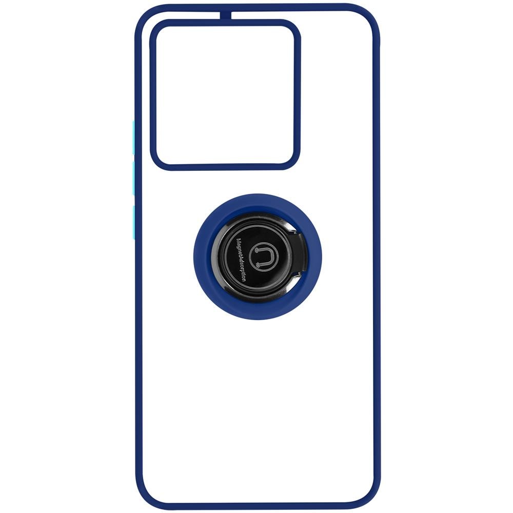 Cover Per Xiaomi 13t E 13t Pro Anello Metallico Supporto Bordo Blu - Foto 1