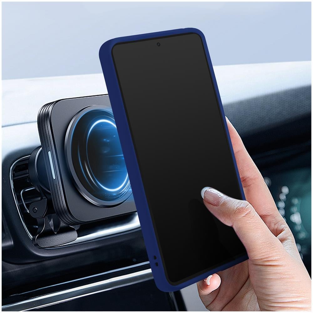 Cover Per Xiaomi 13t E 13t Pro Anello Metallico Supporto Bordo Blu - Foto 5