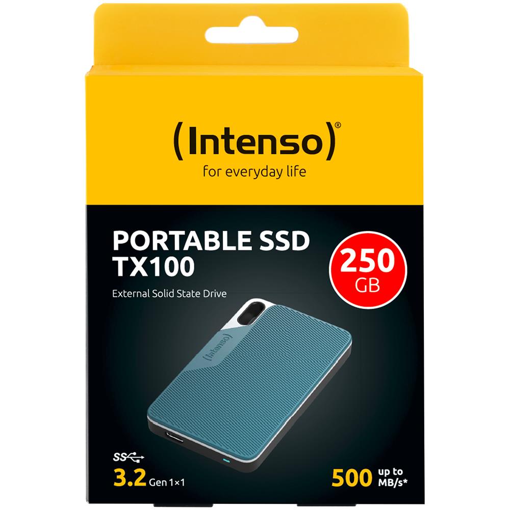 SSD TX100 250 GB Interfaccia USB 3.2 Gen 1x1 (5 Gbps), fino a 500 MB /s Colore Blu - Foto 2