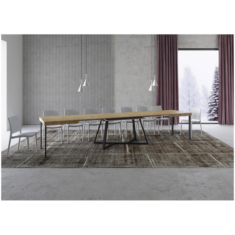 Tavolo allungabile 90x160/420 cm Booster quercia natura gambe antracite - Foto 4