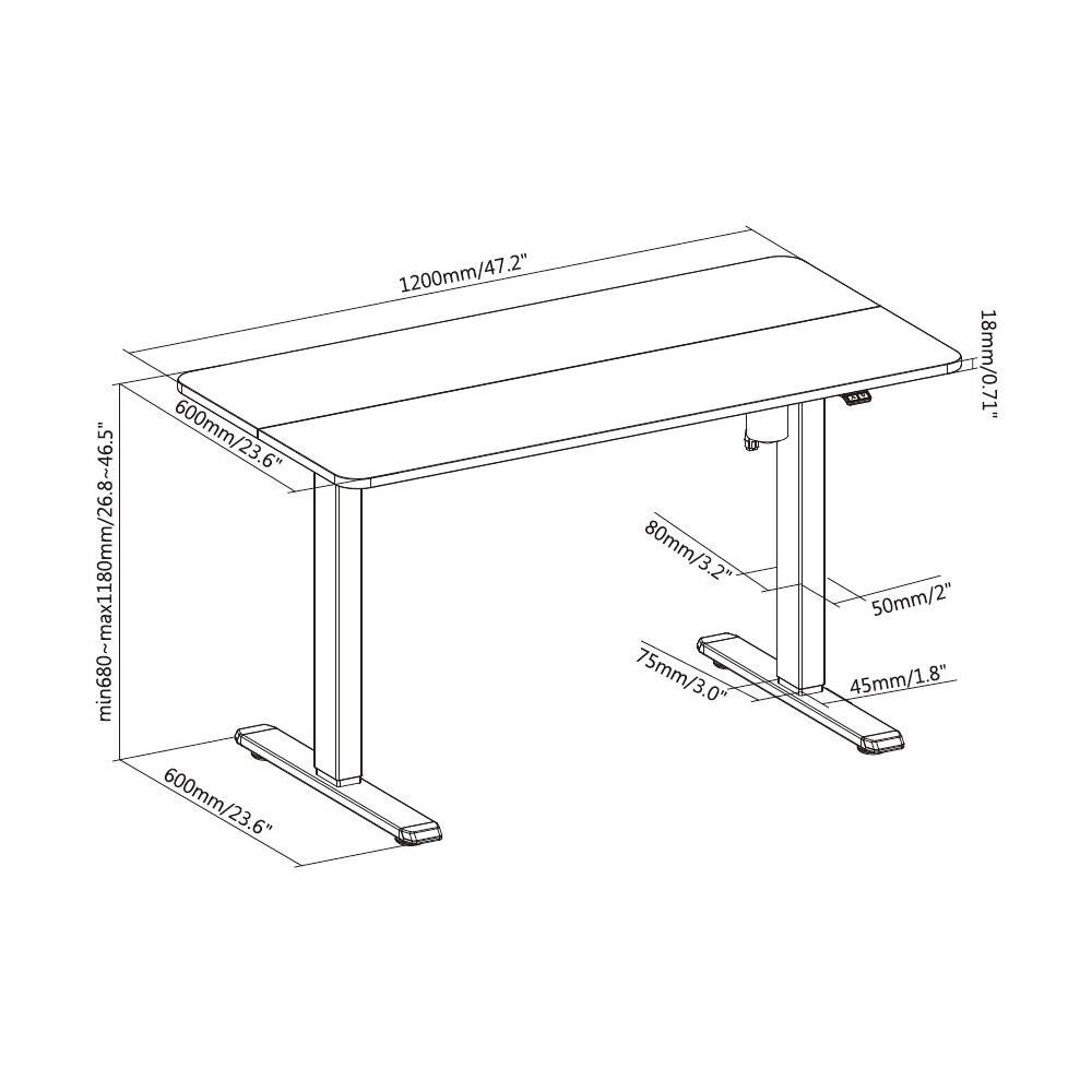 Telaio per scrivania elettrica ERGO con scrivania, nero - Foto 9
