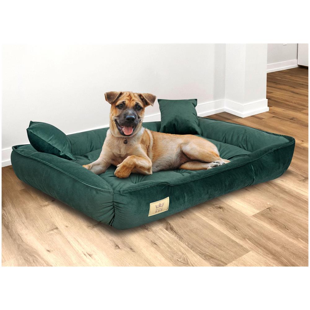 100x75 cm Letto per cani in velluto verde scuro impermeabile - Foto 5