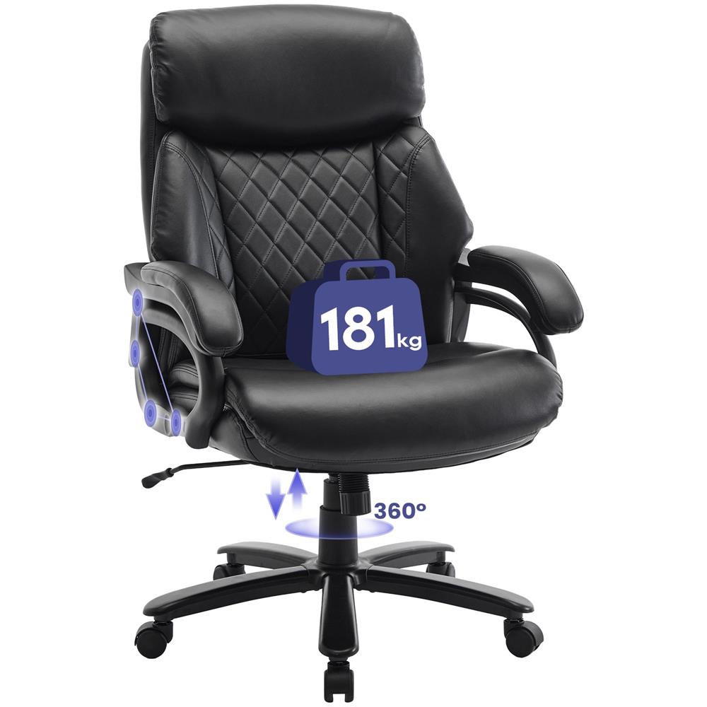 Sedia Da Gaming, Con Braccioli Regolabili, Schienale Strutturato E Seduta Extra Larga In Ecopelle, Colore Nero - Foto 1