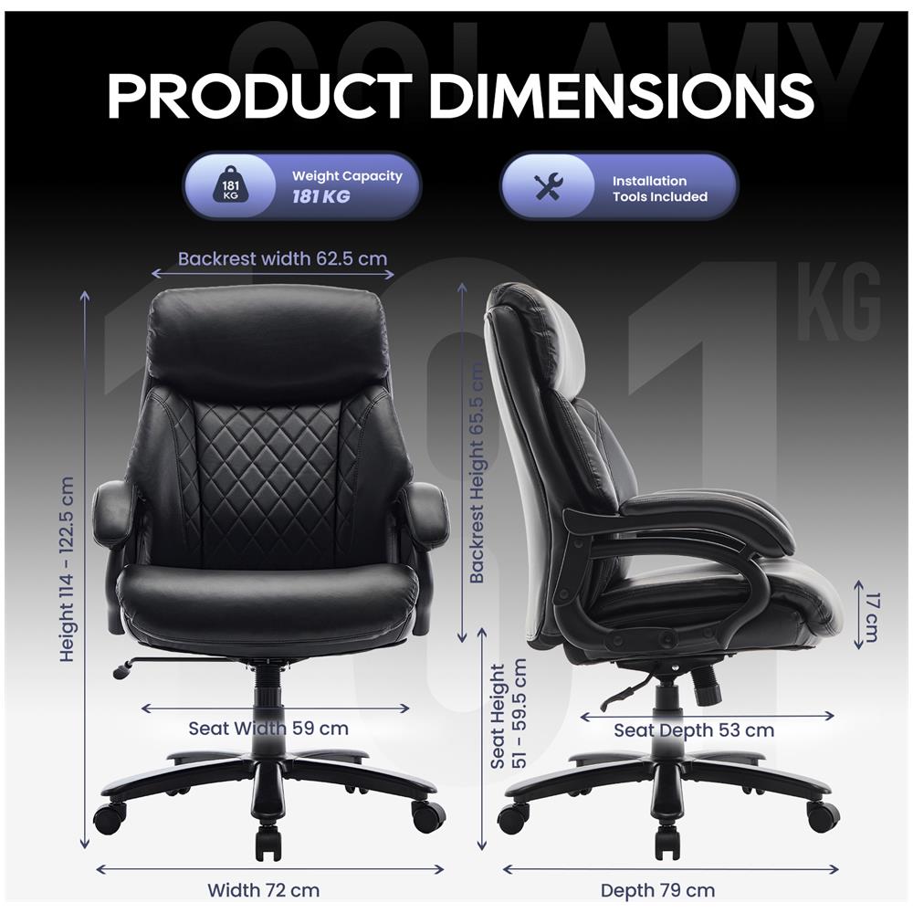 Sedia Da Gaming, Con Braccioli Regolabili, Schienale Strutturato E Seduta Extra Larga In Ecopelle, Colore Nero - Foto 2