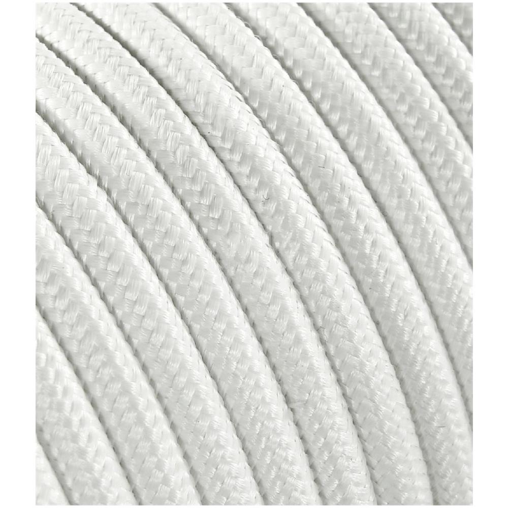 Cavo Elettrico Tondo Rivestito In Tessuto Colorato Bianco 50 Metri 3x0,75 Rotondo Per Lampadari, Lampade, Abat Jour, Design. Made In Italy! - Foto 1