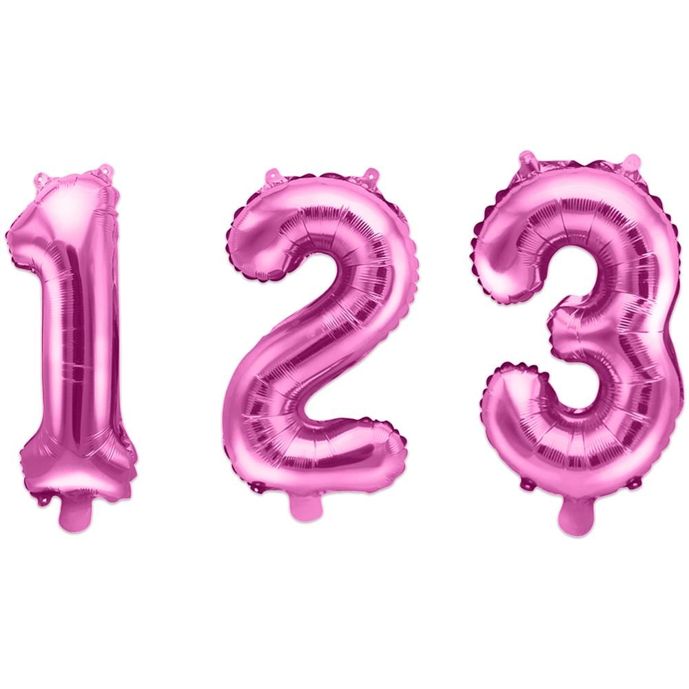 Partydeco - Palloncino Alluminio Numero Color Rosa 35 Cm - Foto 1
