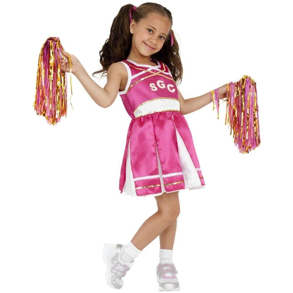 Costume Fucsia Da Ragazza Pompon Per Bambina - Taglia: 4 - 6 Anni (115/128 Cm) - Foto 1