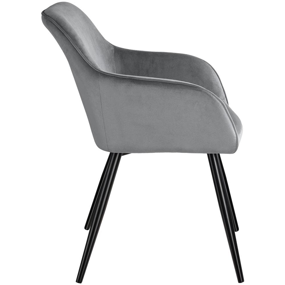 Sedia Marilyn Effetto Velluto Nero - Grigio / nero - Foto 2