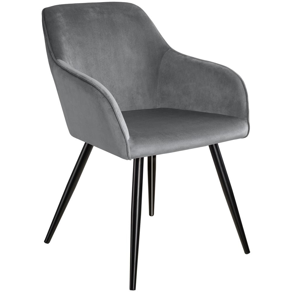 Sedia Marilyn Effetto Velluto Nero - Grigio / nero - Foto 1