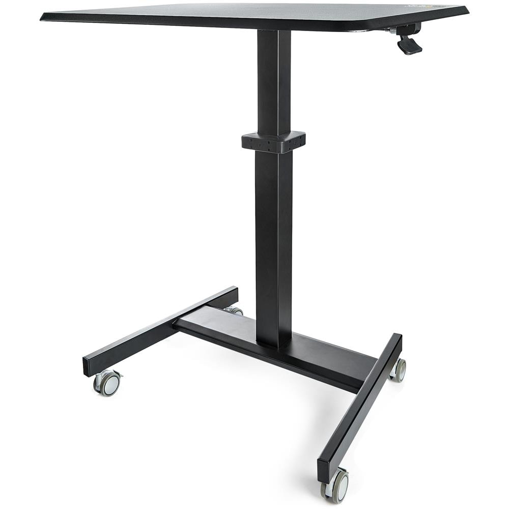 Scrivania Sit-Stand per lavorare in piedi o seduti - Postazione di lavoro ergonomica mobile e regolabile in altezza - Standing workstation - Desk per computer /pc su ruote bloccanti per studenti /insegnati - Foto 1