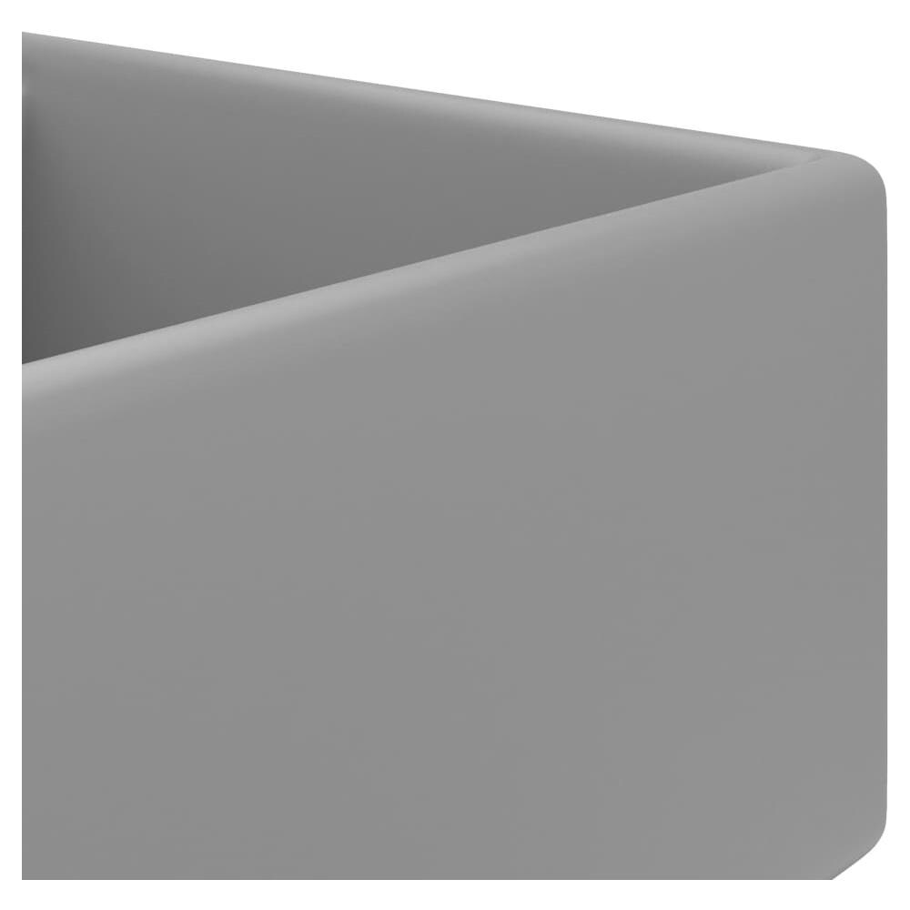 Lavabo Troppopieno Cubico Grigio Chiaro Opaco 41x41cm Ceramica - Foto 2