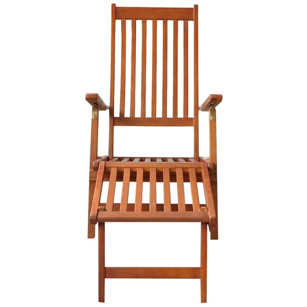 Sdraio Da Esterni Con Poggiapiedi E Cuscino Massello Di Acacia - Foto 3