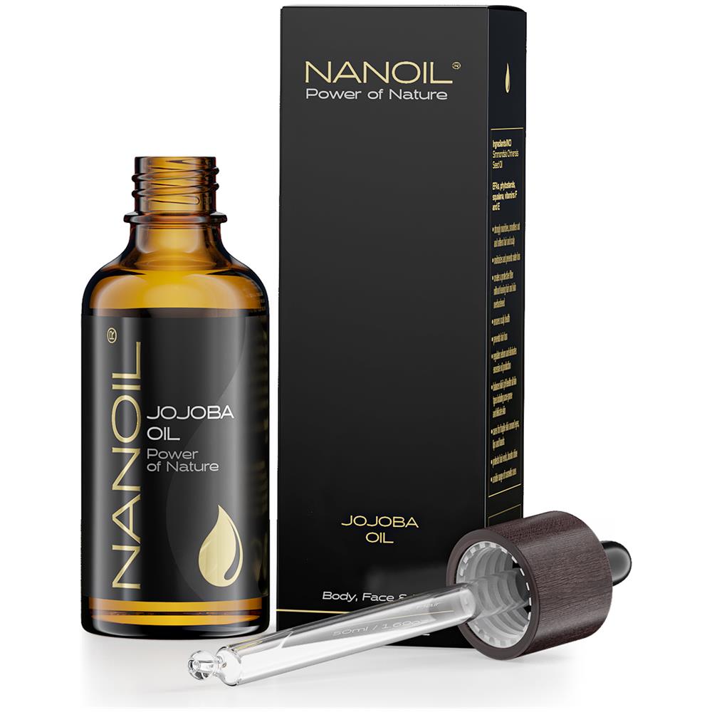 Jojoba Oil - Olio Di Jojoba Naturale, Spremuto A Freddo E Non Raffinato Per La Cura Di Viso, Corpo E Capelli, 50 Ml (1,7 Us Fl Oz). Sollievo, Morbidezza E Bilanciamento Del Sebo - Foto 2