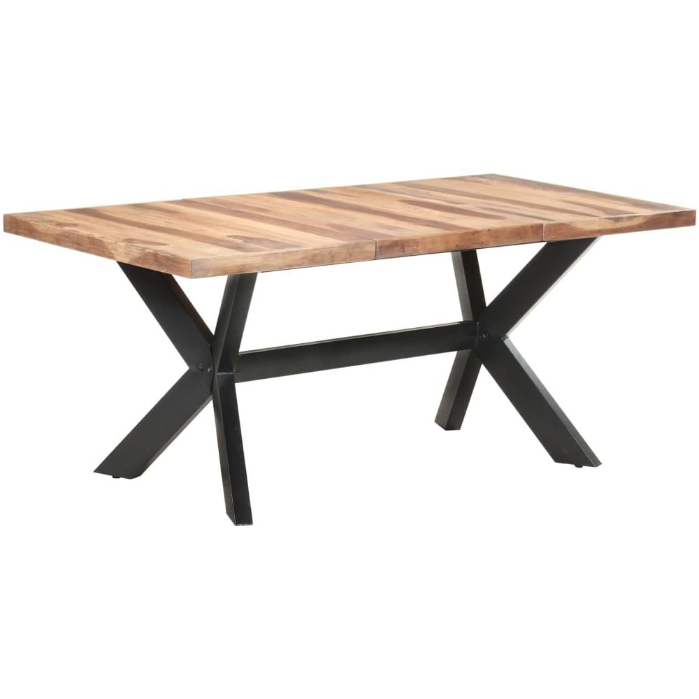 Tavolo da Pranzo 180x90x75 cm Legno Massello con Finitura Miele - Foto 1