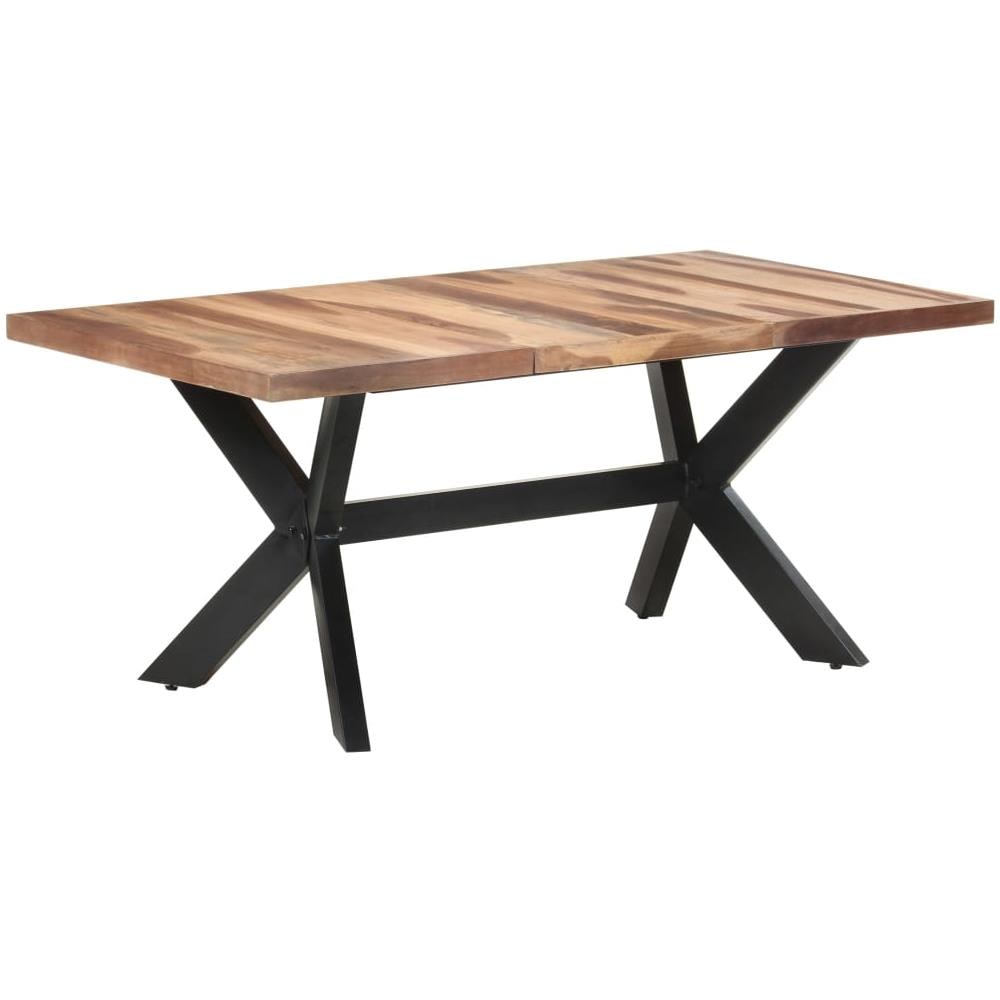Tavolo da Pranzo 180x90x75 cm Legno Massello con Finitura Miele - Foto 8