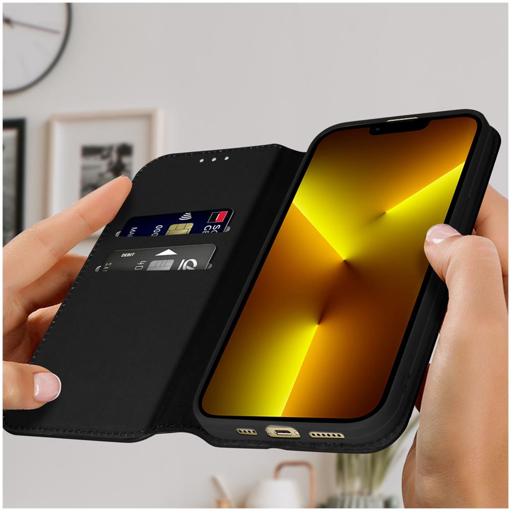 Custodia Iphone 13 Pro Max Portafoglio E Supporto Video Nera - Foto 5