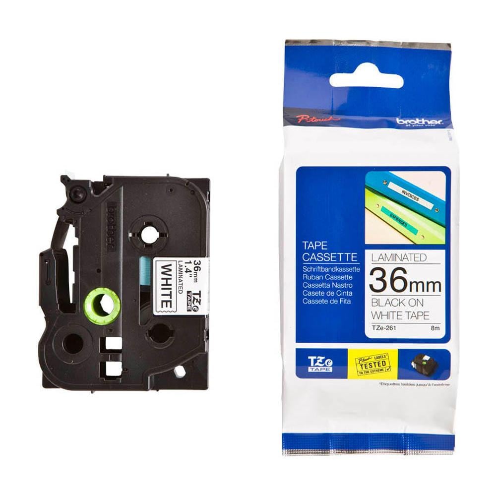 Nastro Etichette per Stampanti Nero su Bianco 3.6 x 800 cm TZE-261 - Foto 2