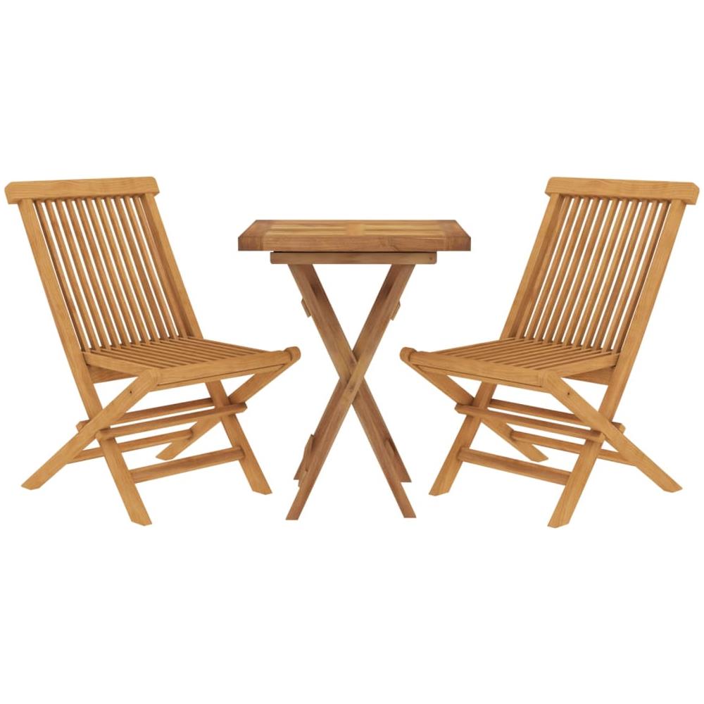 Set Da Pranzo Per Giardino 3 Pz In Legno Massello Di Teak - Foto 3