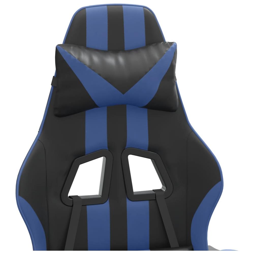 Sedia Da Gaming Con Poggiapiedi Nero E Blu In Similpelle - Foto 10