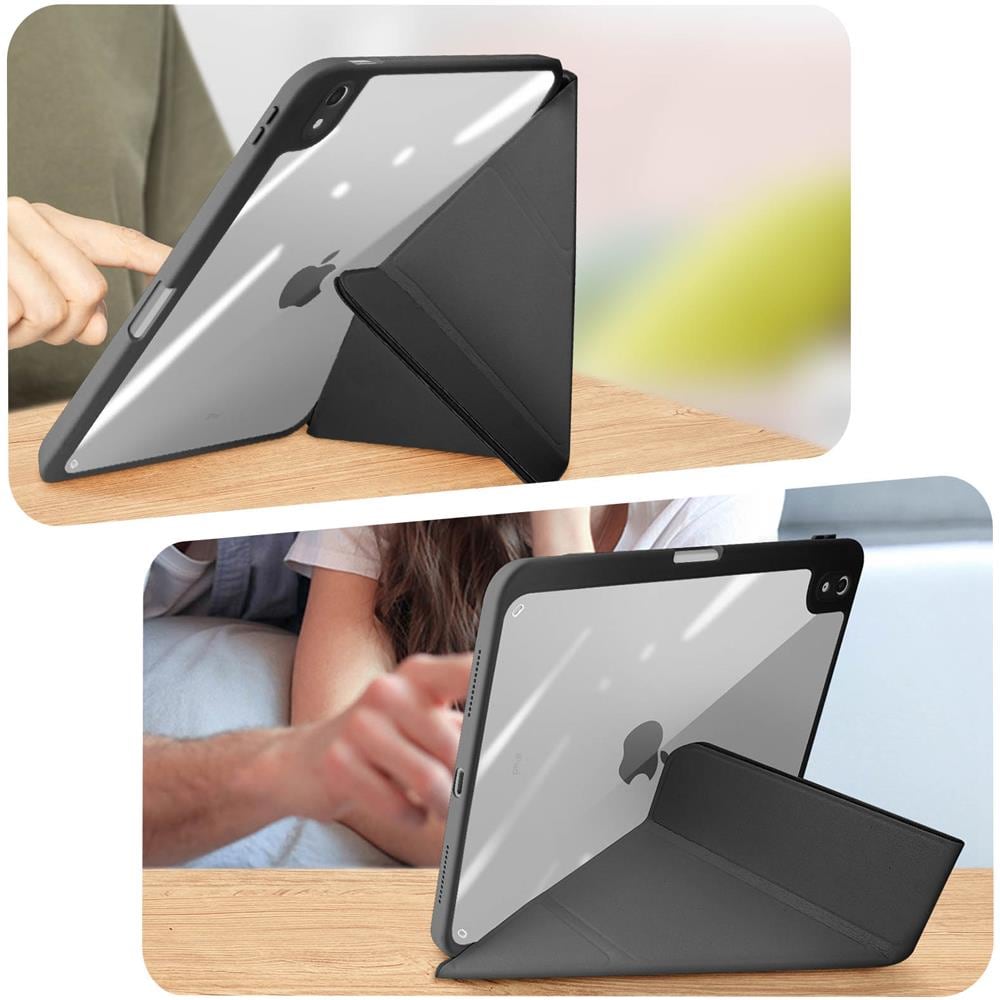 Custodia Per Ipad 10.9 2022 / 11 2025 Copertina Multiposizione Amovibile Nera - Foto 5