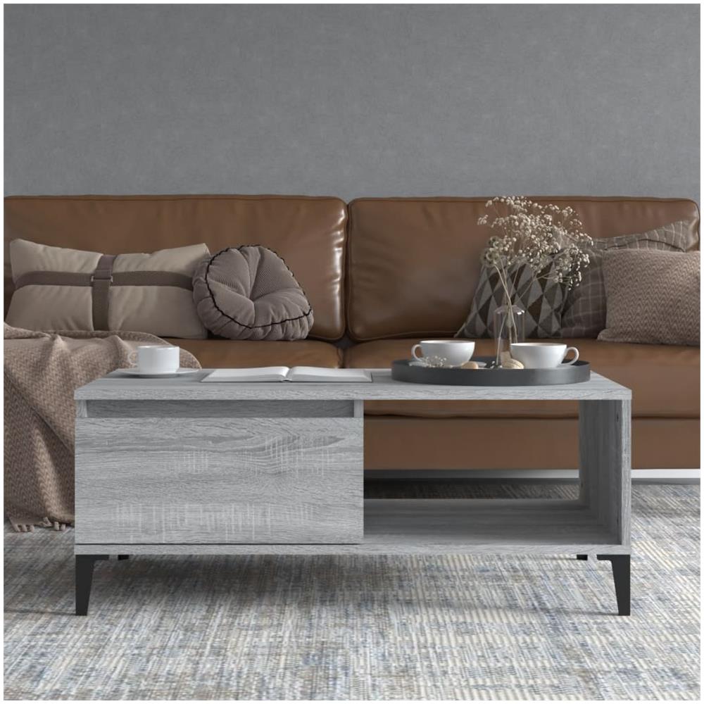 Tavolino Salotto Grigio Sonoma 90x50x36,5 Cm Legno Multistrato - Foto 3