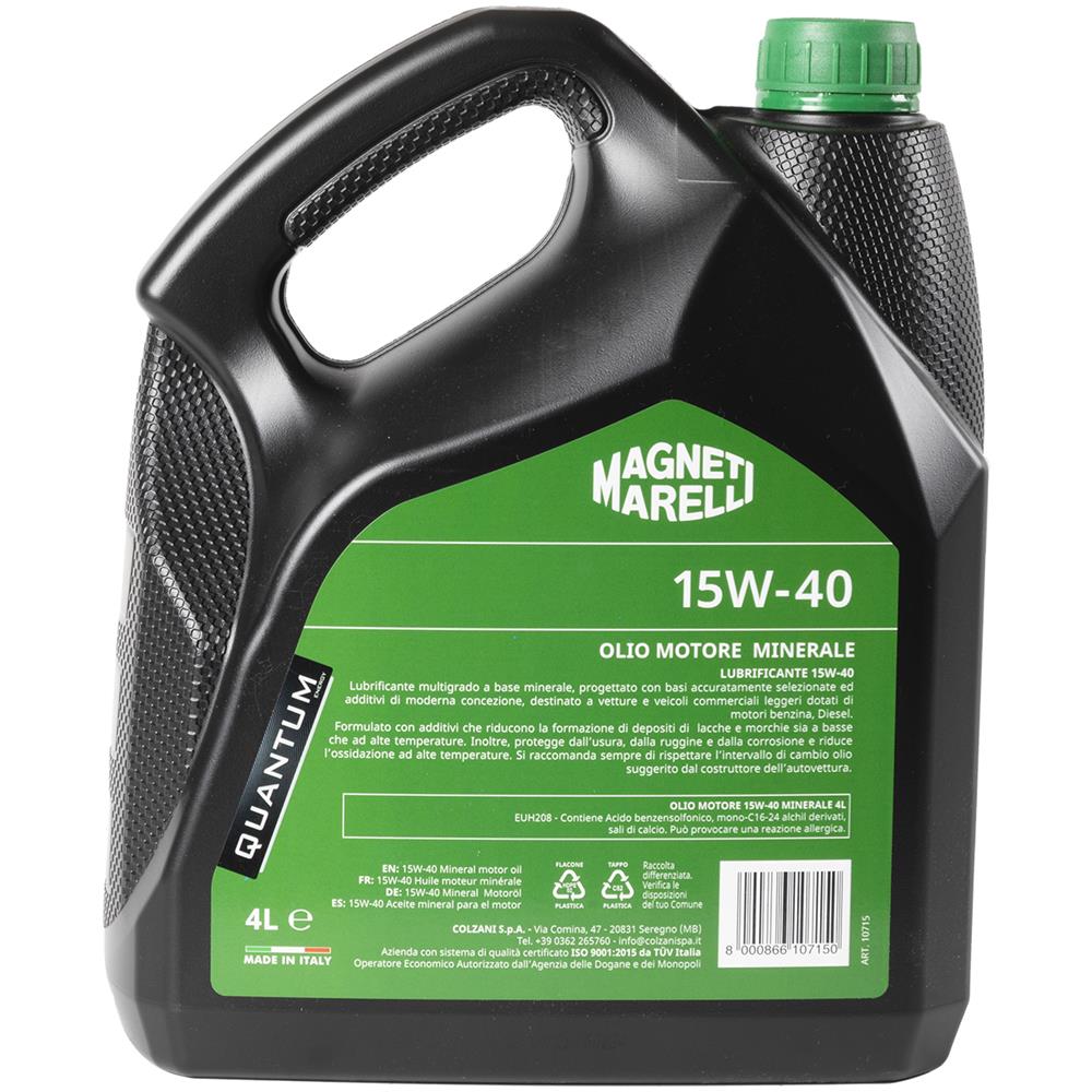 Magneti Marelli Lubrificante Auto Minerale Olio Motore 15w-40 4lt - Foto 4