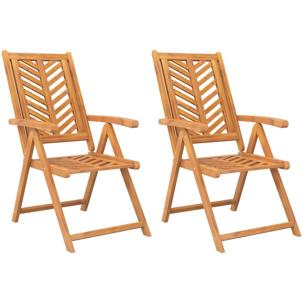 Sedie Da Giardino Reclinabili 2 Pz Legno Massello Di Acacia - Foto 2