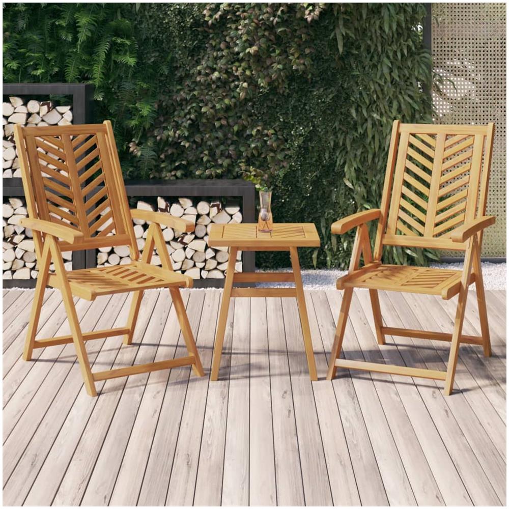 Sedie Da Giardino Reclinabili 2 Pz Legno Massello Di Acacia - Foto 1