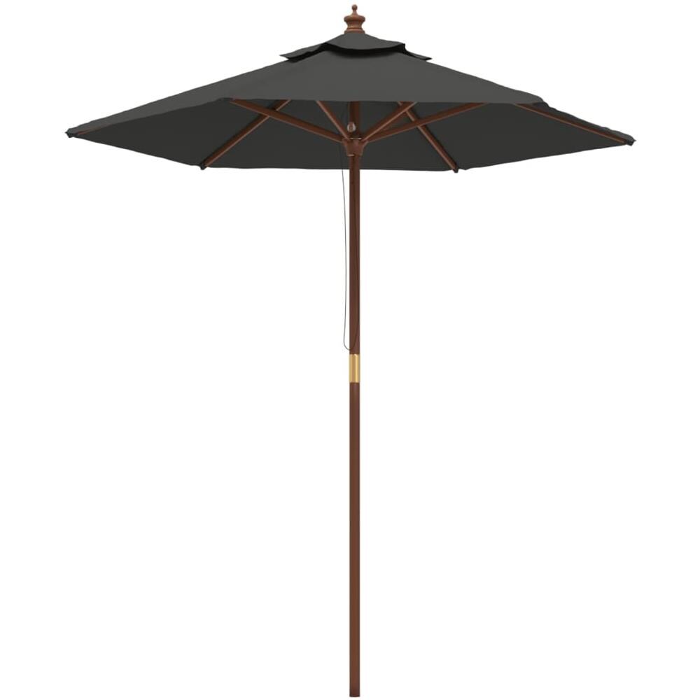 Ombrellone Da Giardino Con Palo In Legno Antracite 196x231 Cm - Foto 2