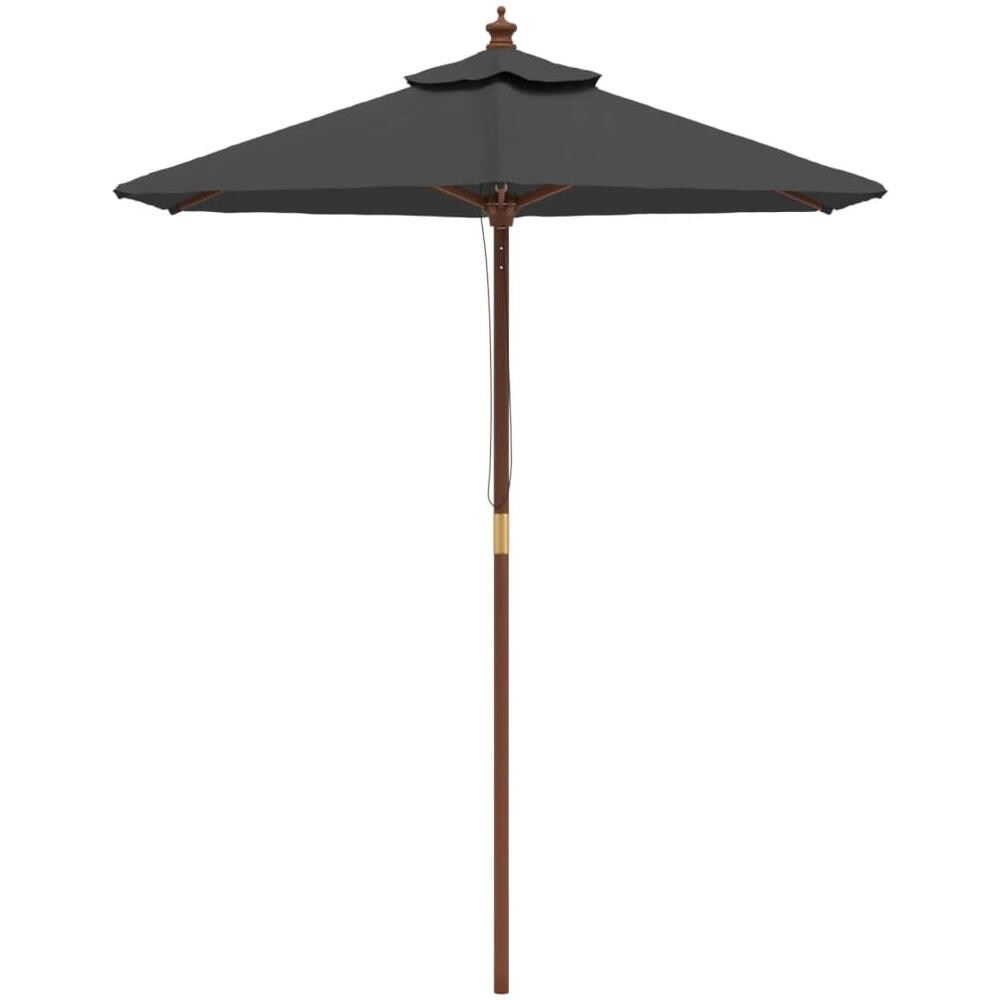 Ombrellone Da Giardino Con Palo In Legno Antracite 196x231 Cm - Foto 3