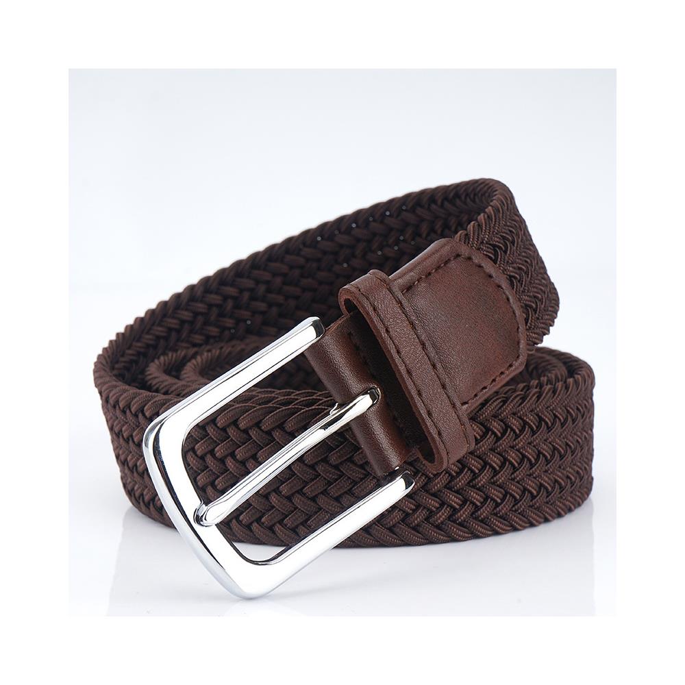 Cintura Da Uomo Elastica Intrecciata Con Fibbia 105cm Brown - Foto 3