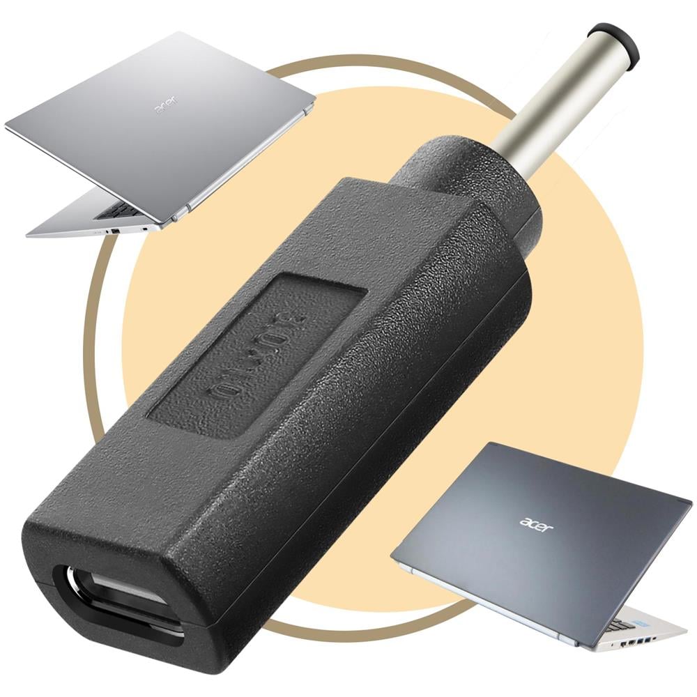 Adattatore Di Ricarica Dritto Usb-c Verso Dc 3,0 X 1,0 Mm Per Computer Acer - Foto 5