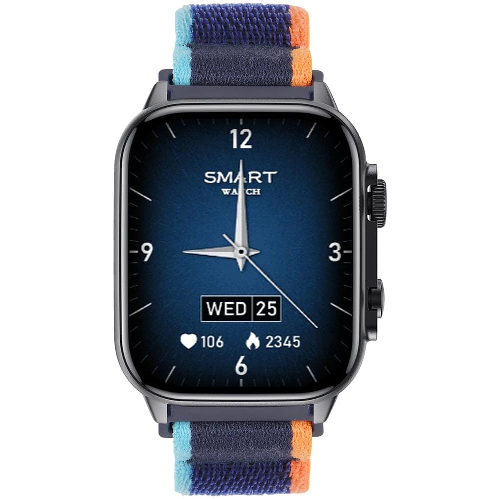 SmartWatch con Funzione Chiamata Wireless Dimensioni schermo: 1.95") Tecnologia display: AMOLED, Touch screen. Peso: 220 g. Black Colore cinturino: Blu /Arancione - Foto 2