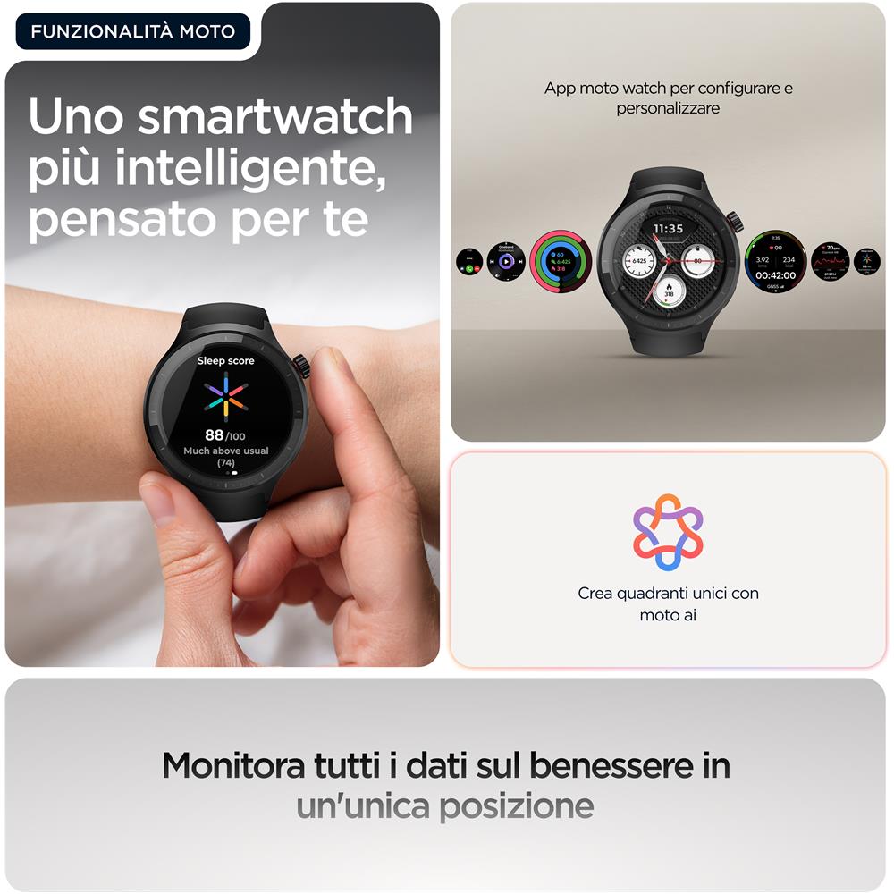 Moto Watch 3,63 Cm (1.43"") Oled 47 Mm Digitale Touch Screen Nero Gps (satellitare) - Foto 12