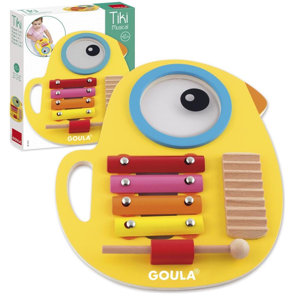 Goula Tiki Musical Strumento musicale giocattolo Tamburo / guiro / xilofono - Foto 2