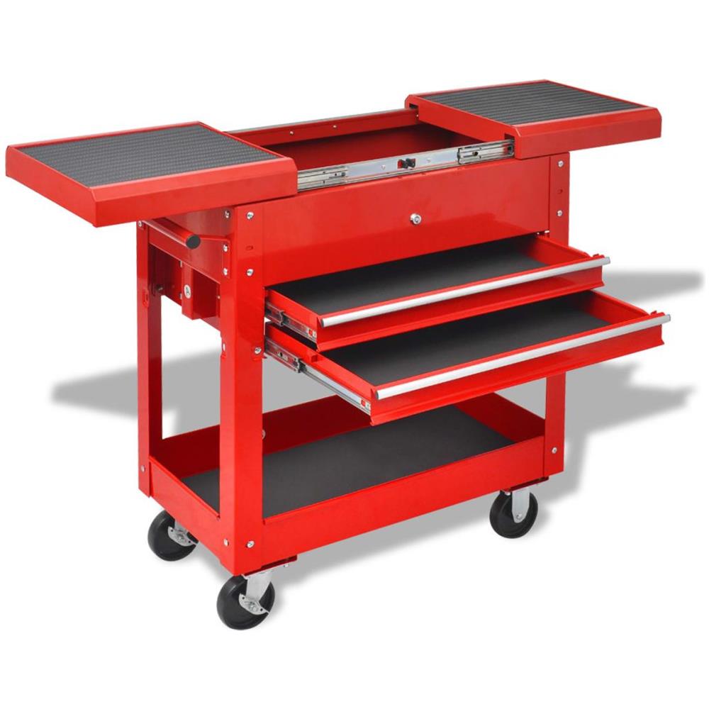 Carrello Portautensili Da Officina Con 2 Cassetti Rosso - Foto 1