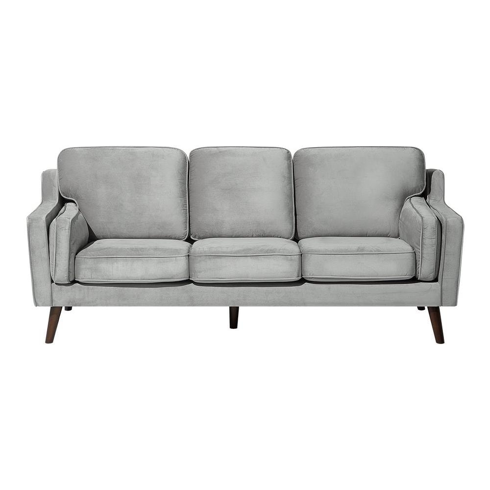 Divano A 3 Posti In Tessuto Grigio Chiaro Lokka - Foto 1