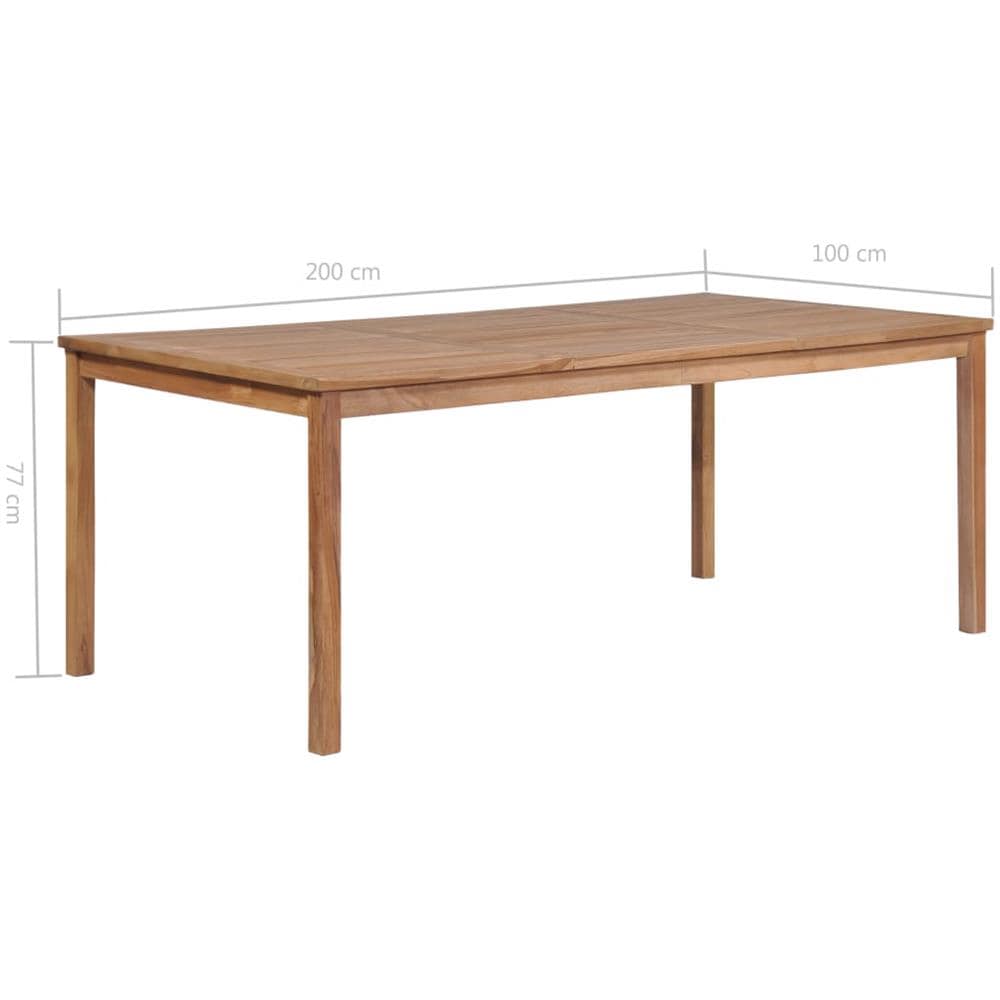 Tavolo Da Pranzo Per Esterni 200x100x77 Cm Massello Di Teak - Foto 6