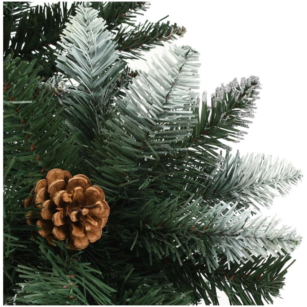 Albero di Natale Artificiale Pigne e Brillantini Bianchi 150 cm - Foto 2