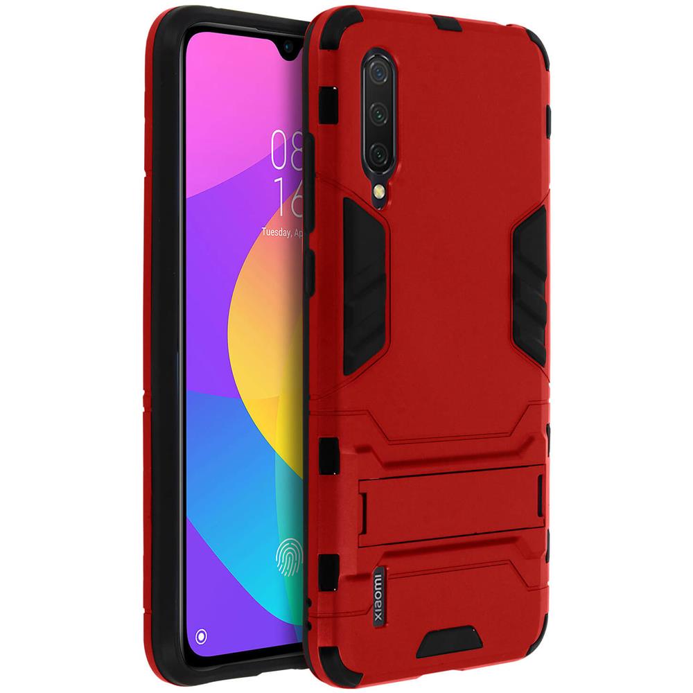 Cover Xiaomi Mi 9 Lite Antiurto Protezione Ibrida Supporto Video Rosso - Foto 2