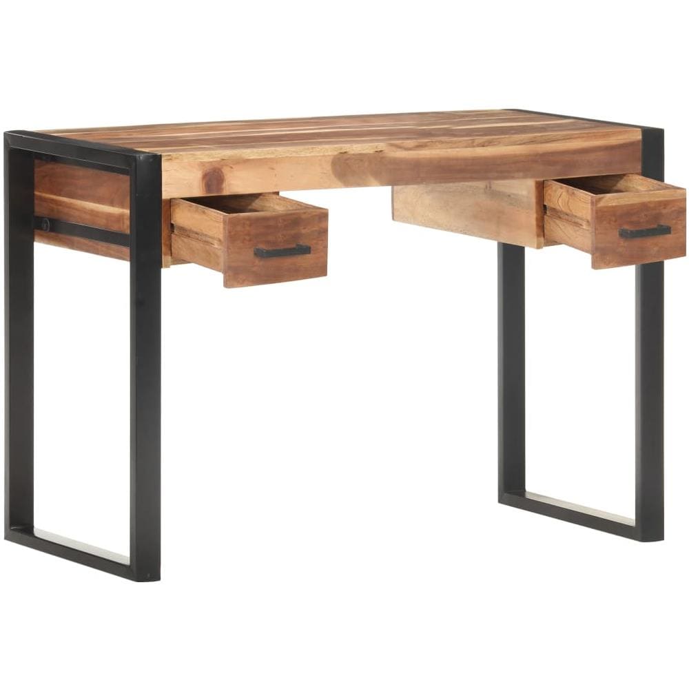 Scrivania 110x50x76 Cm In Legno Massello Con Finitura Sheesham - Foto 2