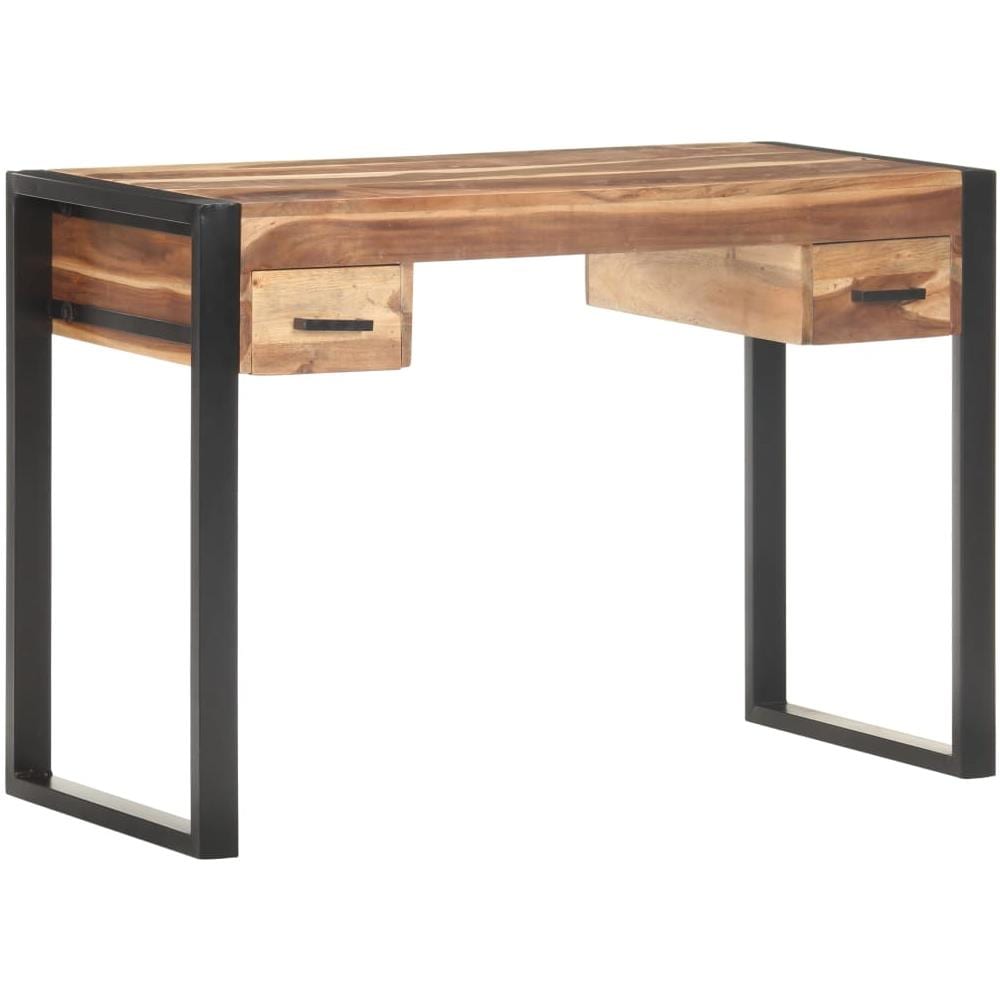 Scrivania 110x50x76 Cm In Legno Massello Con Finitura Sheesham - Foto 8