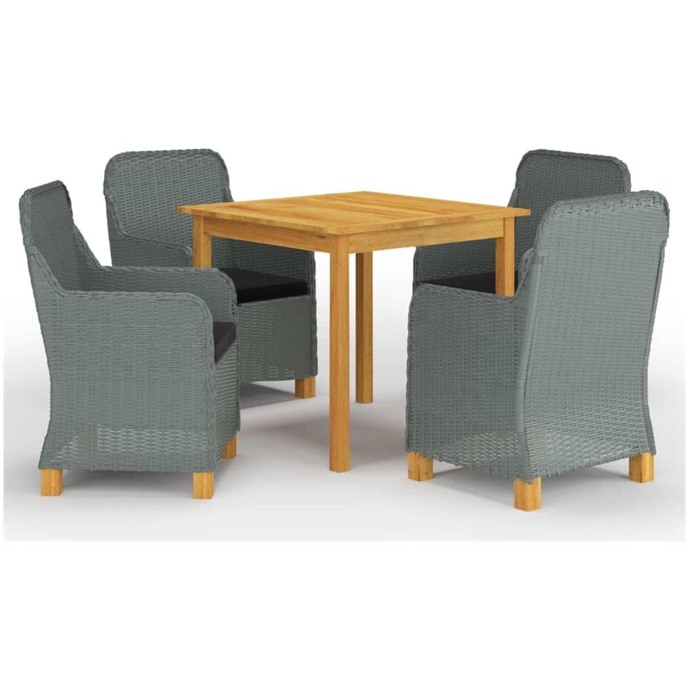 Set Mobili da Pranzo per Giardino 5 pz Grigio Chiaro - Foto 1