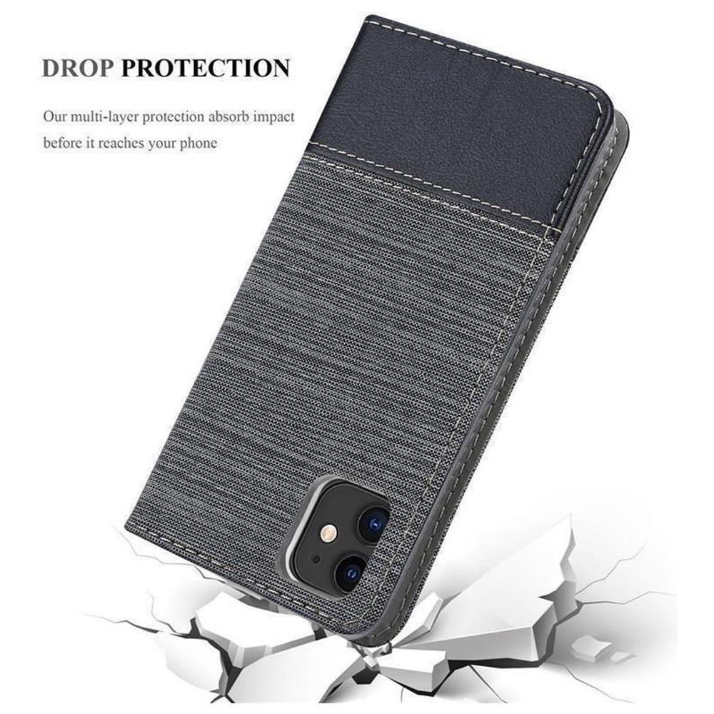 Custodia Compatibile Con Apple Iphone 11 (xi) In Grigio Nero - Coperchio Protettiva Con Chiusura Magnetica, Funzione Stand E Tasca Per Le Carte - Foto 8