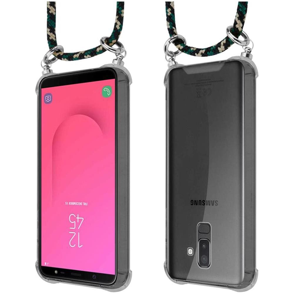 Catena Di Telefoni Cellulari Compatibile Con Samsung Galaxy A6 Plus 2018 In Camouflage - Coperchio Protettivo In Silicone Con Anelli D'argento, Cinturino In Corda E Custodia Staccabile - Foto 8